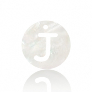 Schelp hanger special letter J White (natuurlijke kleur)