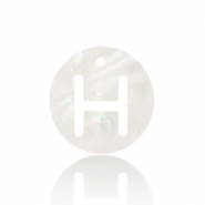 Schelp hanger special letter H White (natuurlijke kleur)