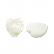 Schelp kralen heart White (natuurlijke kleur schelp)