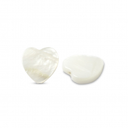 Schelp kralen heart White (natuurlijke kleur schelp)
