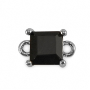 Crystal glas tussenstukken square Jet black-silver