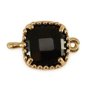 Crystal glas tussenstukken square Jet black-gold