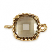 Crystal glas tussenstukken square Black diamond-gold