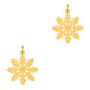 Bedels van Stainless steel Roestvrij staal (RVS) snowflake Gold