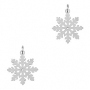 Bedels van Stainless steel Roestvrij staal (RVS) snowflake Silver