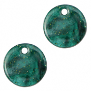 Hangers van resin glitter 12mm Multicolor green