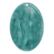 Hangers van resin ovaal Petrol blue