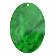 Hangers van resin ovaal Emerald green