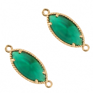 Crystal glas tussenstukken oval Green-gold