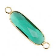 Crystal glas tussenstukken oblong oval Green-gold