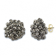 Oorbellen van facet met oogje Silver