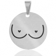 Bedels van Stainless steel Roestvrij staal (RVS) breasts Zilver