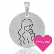 Bedels van Stainless steel Roestvrij staal (RVS) mother Zilver