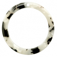 Hangers van resin 35mm rond Tortoise white