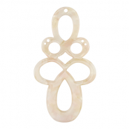 Hangers van resin barok Pearl white-pink