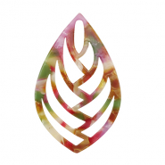 Hangers van resin blad Multicolor pink-green