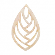 Hangers van resin blad Pearl white-pink