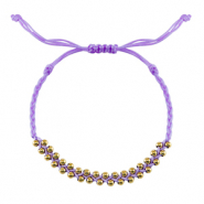 Hippe armbanden stainless steel beads Lilac-gold