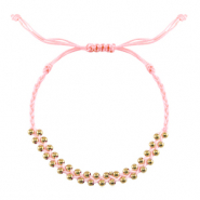 Hippe armbanden stainless steel beads Pink-gold