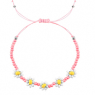 Hippe armbanden flower Pink-white