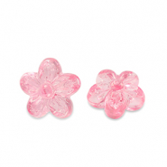 Acryl kralen flower Transparent pink