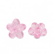 Acryl kralen flower Transparent azalea pink