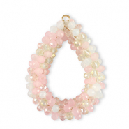 Hangers van facet drop Multicolour Crystal-pink