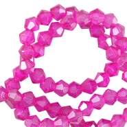 Top Bicone facet kralen 6mm Neon pink