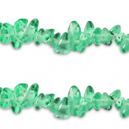 Chipstone glaskralen Transparent-Nile green