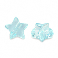 Acryl kralen star Transparent turquoise blue