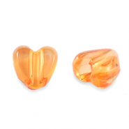 Acryl kralen heart Transparent orange
