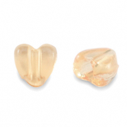 Acryl kralen heart Transparent copper brown