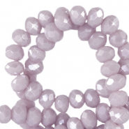 Facet kralen top quality disc 6x4mm Sweet lilac-pearl shine coating
