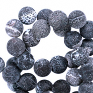 Natuursteen kralen calchedoon en agaat 8mm Anthracite