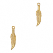 Bedels van Stainless steel Roestvrij staal (RVS) feather Goud