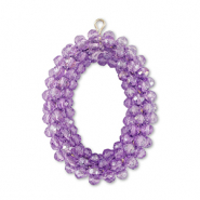 Oorbellen van facet oval Purple
