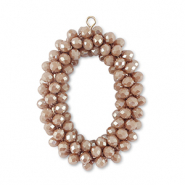 Oorbellen van facet oval Mauve purple