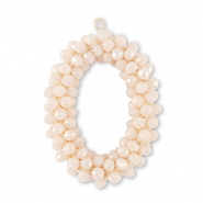 Oorbellen van facet oval Vanilla white