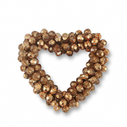 Hangers van facet heart Copper brown