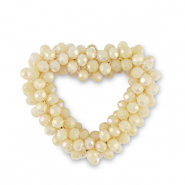 Hangers van facet heart Vanilla yellow