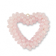 Hangers van facet heart Light pink