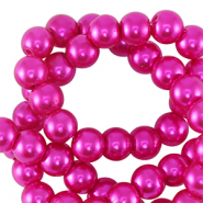 Glasparels rond 8mm Fuchsia