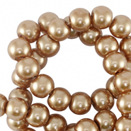 Glasparels rond 8mm Taupe brown