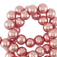 Glasparels rond 8mm Coral pink