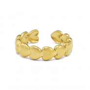 Ringen van Stainless steel Roestvrij staal (RVS) Heart Goud