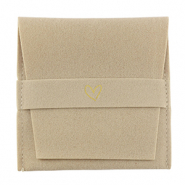 Sieradenzakje heart Latte beige-gold