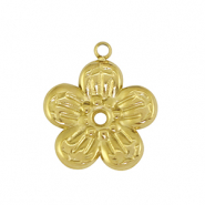 Roestvrij stalen (RVS) Stainless steel bedel flower Gold