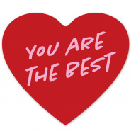Kaartjes voor sieraden Hart "you are the best" Red-pink
