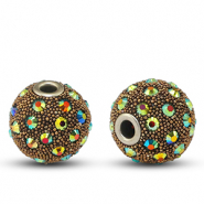 Kralen bohemian Dark purple-strass