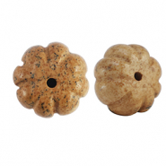 Natuursteen kralen kwartsiet bloem Brown